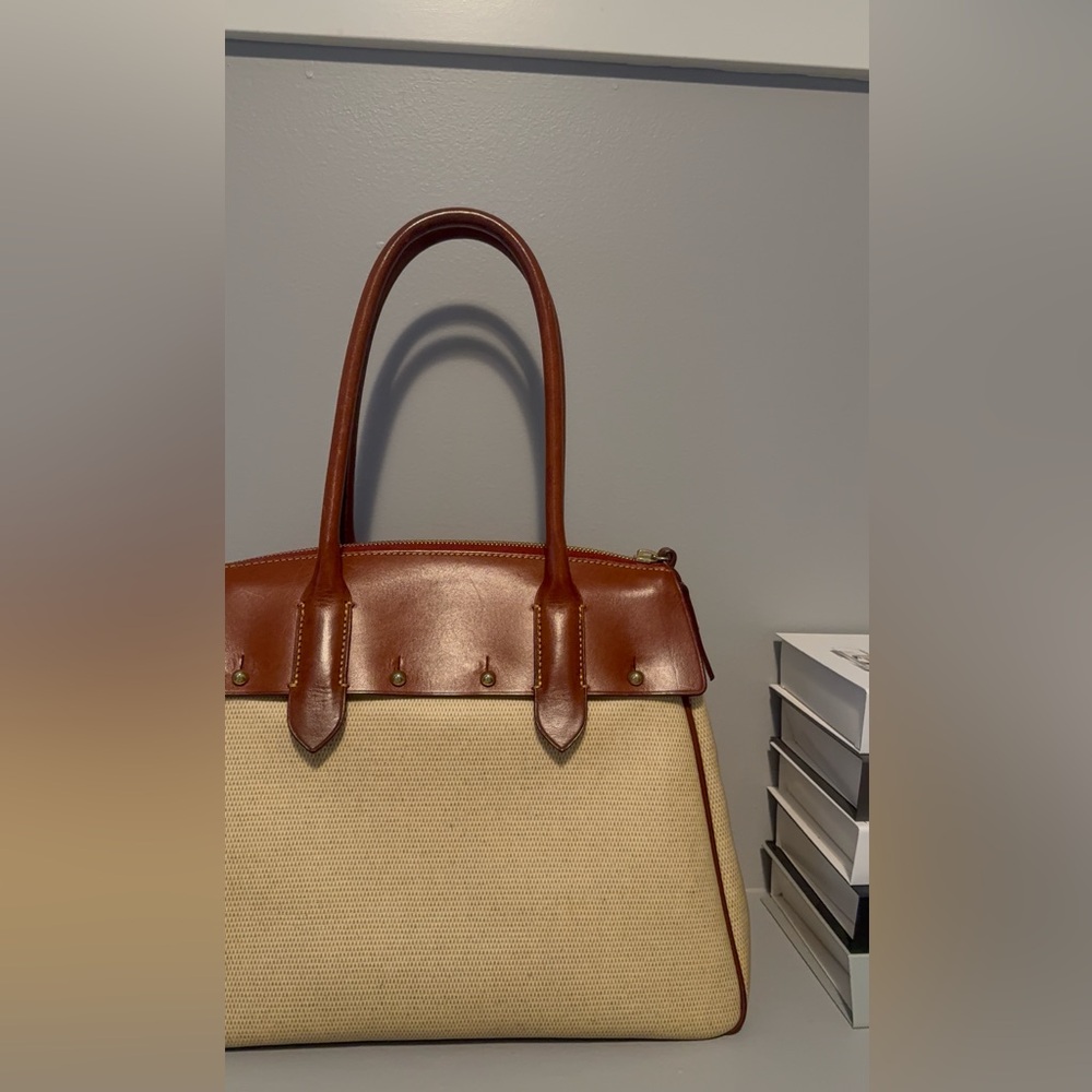 Rooney and Bourke Wilson Panama Tan and Brown leather satchel  large - Picture 5 of 14